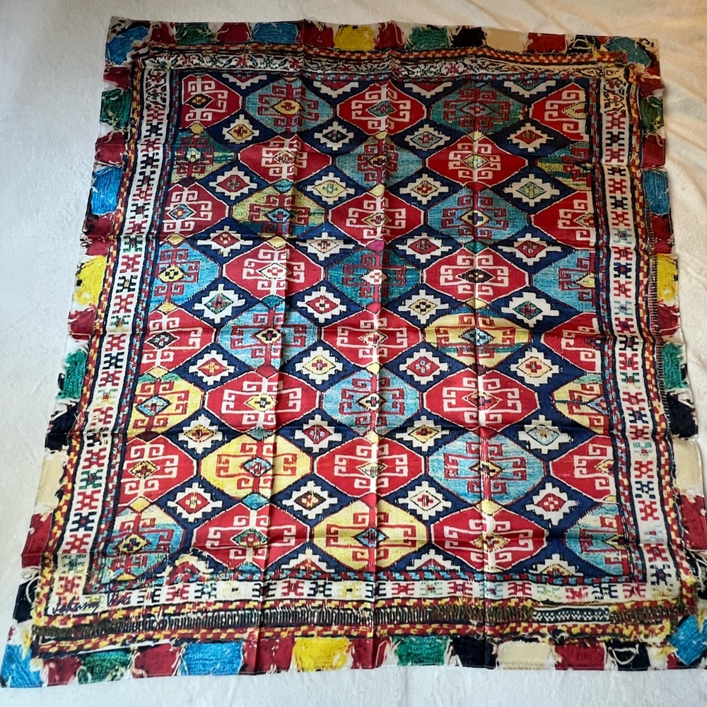 JW Johnny Was silk scarf 33" x 33"